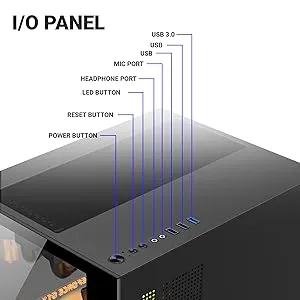 Ant Esports Crystal Z2 ARGB (M-ATX) Mid Tower Cabinet (Black) overview 4