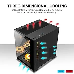 Ant Esports Crystal Z2 ARGB (M-ATX) Mid Tower Cabinet (Black) overview 5