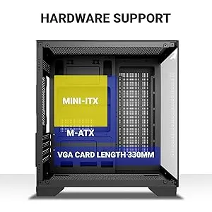 Ant Esports Crystal Z2 ARGB (M-ATX) Mid Tower Cabinet (Black) overview 9