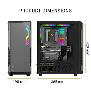 Ant Esports Eclipse ARGB ATX Mid Tower Case (White & Grey) overview 12