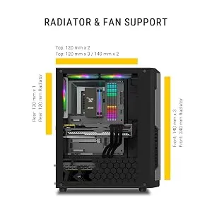 Ant Esports Eclipse ARGB ATX Mid Tower Case (White & Grey) overview 8