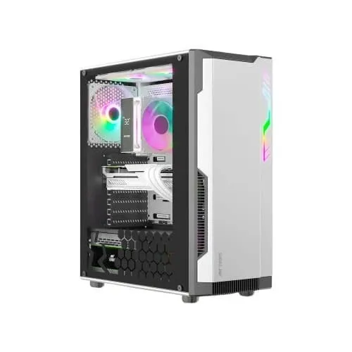 Ant Esports Eclipse ARGB ATX Mid Tower Case (White & Grey)