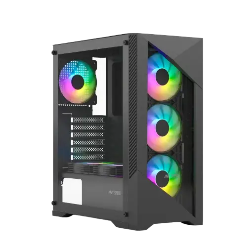 Ant Esports ICE 270G 6F Mid Tower (ATX/m-ATX/m-ITX) Black Cabinet with 6 x 120mm Static RGB Fans