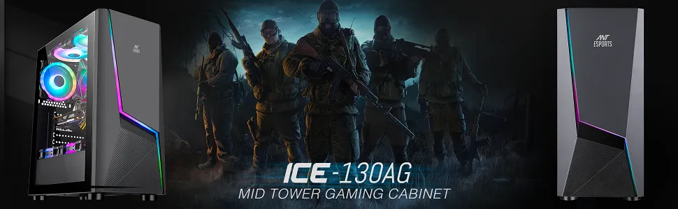Ant Esports ICE-130AG Mid Tower Gaming Cabinet overview 1
