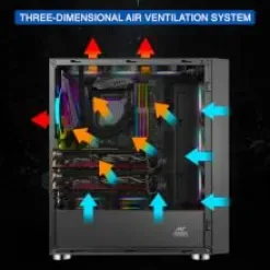 Ant Esports ICE-521MT Mid Tower Gaming Cabinet with Transparent Tempered Glass overview 4