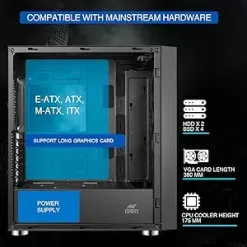 Ant Esports ICE-521MT Mid Tower Gaming Cabinet with Transparent Tempered Glass overview 6