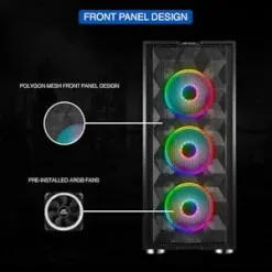 Ant Esports ICE-521MT Mid Tower Gaming Cabinet with Transparent Tempered Glass overview 9
