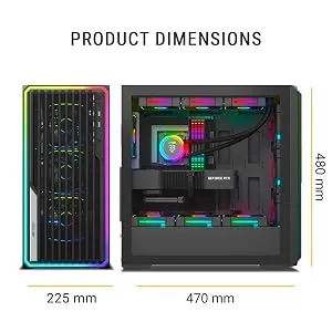 Ant Esports Mesh X 360 Mid-Tower E-ATX Gaming Cabinet (Black) overview 12