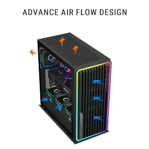 Ant Esports Mesh X 360 Mid-Tower E-ATX Gaming Cabinet (Black) overview 4
