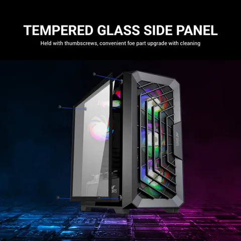 Ant Esports SX5 Mid-Tower Gaming Cabinet Black overview 4
