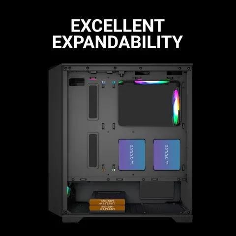 Ant Esports SX5 Mid-Tower Gaming Cabinet Black overview 9