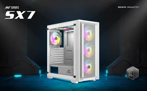 Ant Esports SX7 Mid-Tower Gaming Cabinet White overview 1