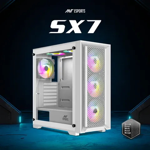 Ant Esports SX7 Mid-Tower Gaming Cabinet White overview 11