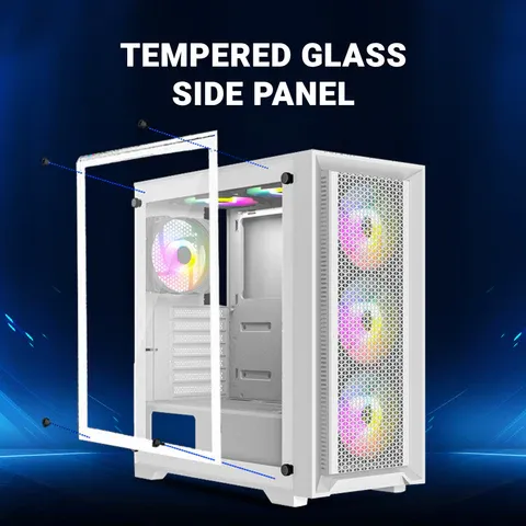 Ant Esports SX7 Mid-Tower Gaming Cabinet White overview 13