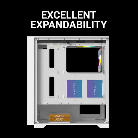 Ant Esports SX7 Mid-Tower Gaming Cabinet White overview 18