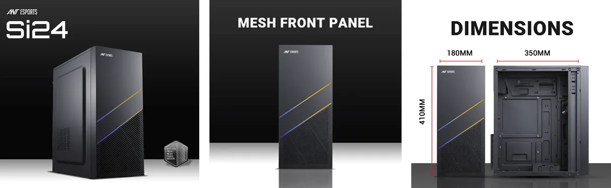 Ant Esports Si24 (ATX) Mid Tower Cabinet (Black) overview 2