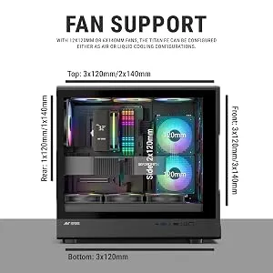 Ant Esports Titan FE ATX Mid-Tower Gaming Cabinet (Black) overview 5