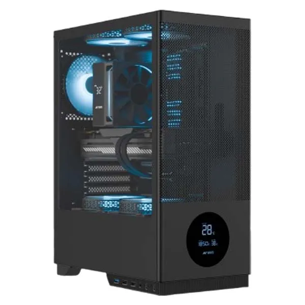 Ant Esports X2 LCD ATX Mid Tower Gaming Cabinet (Black)