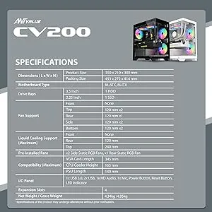 Ant Value CV200 Black M-ATX Mini Tower Case overview 10