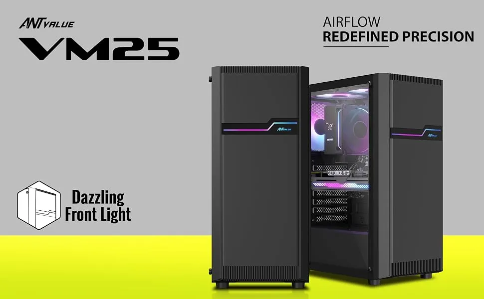Ant Value VM25 ATX Gaming Cabinet (Black) overview 1