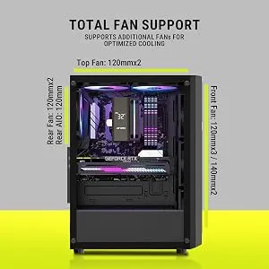 Ant Value VM25 ATX Gaming Cabinet (Black) overview 7
