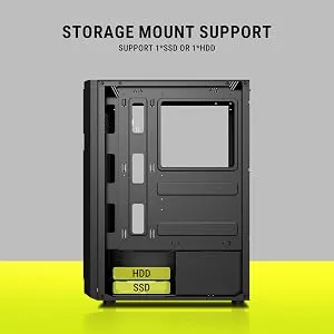 Ant Value VM25 ATX Gaming Cabinet (Black) overview 9