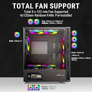 Ant Value VM40 ATX Computer Gaming Cabinet (Black) overview 5