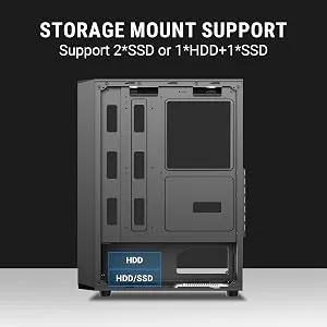 Ant Value VM40 ATX Computer Gaming Cabinet (Black) overview 7