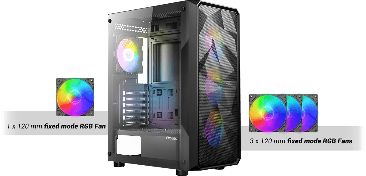 Antec AX83 Elite RGB (E-ATX) Mid Tower Cabinet (Black) overview 3
