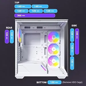 Antec C3 ARGB (ATX) Mid Tower Cabinet (White) overview 10