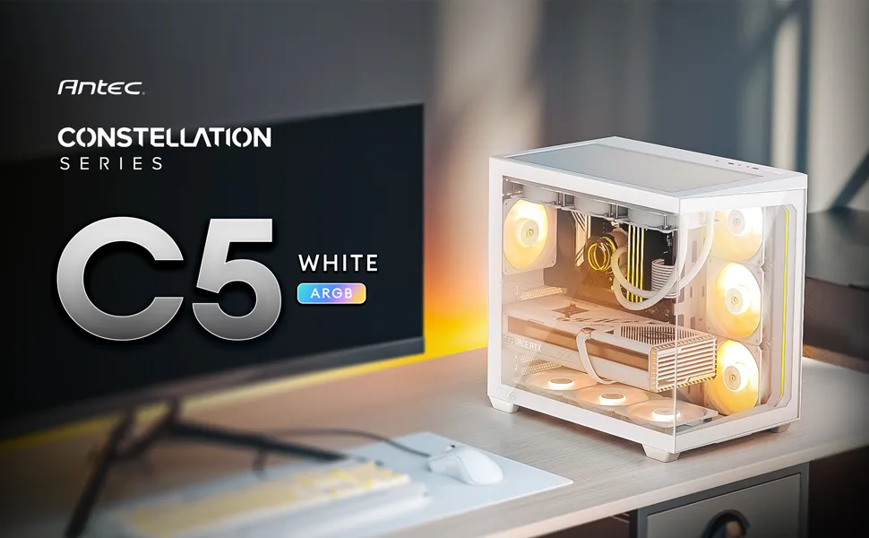 Antec C5 ARGB (ATX) Mid Tower Cabinet (White) overview 1