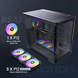 Antec C5 Curve ARGB Mid-Tower ATX PC Case (Black) overview 6