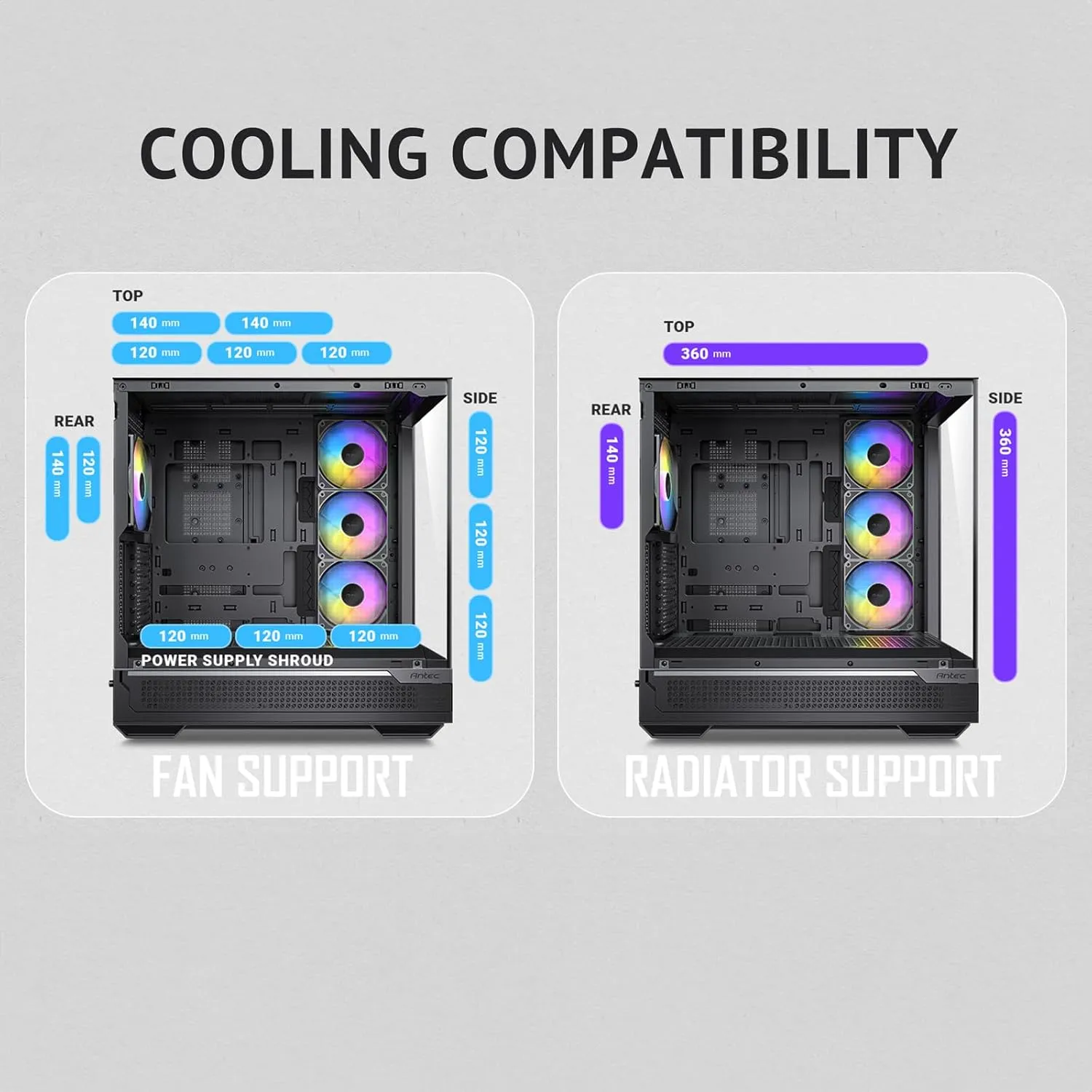 Antec C7 ARGB Mid-Tower E-ATX PC Cabinet (Black) overview 19
