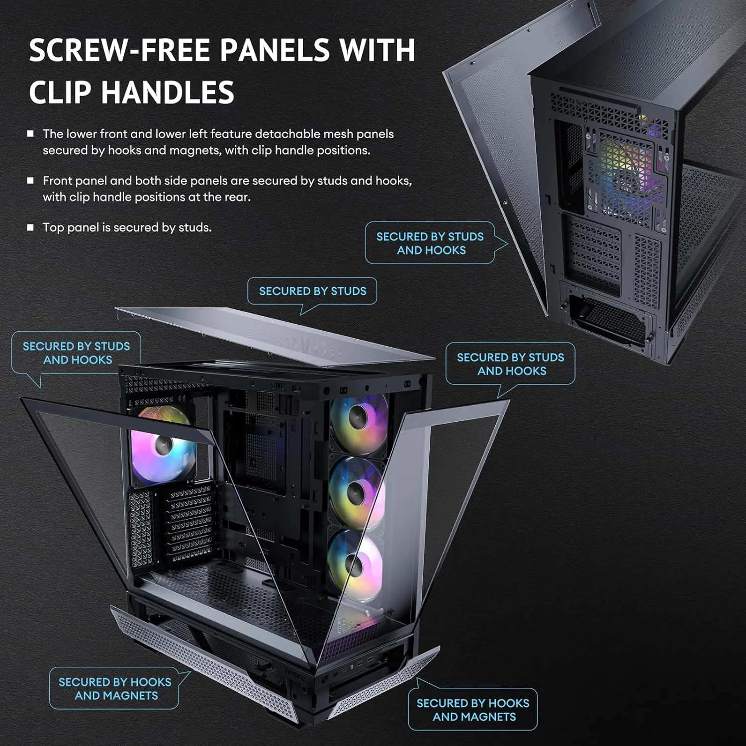 Antec C7 ARGB Mid-Tower E-ATX PC Cabinet (Black) overview 36
