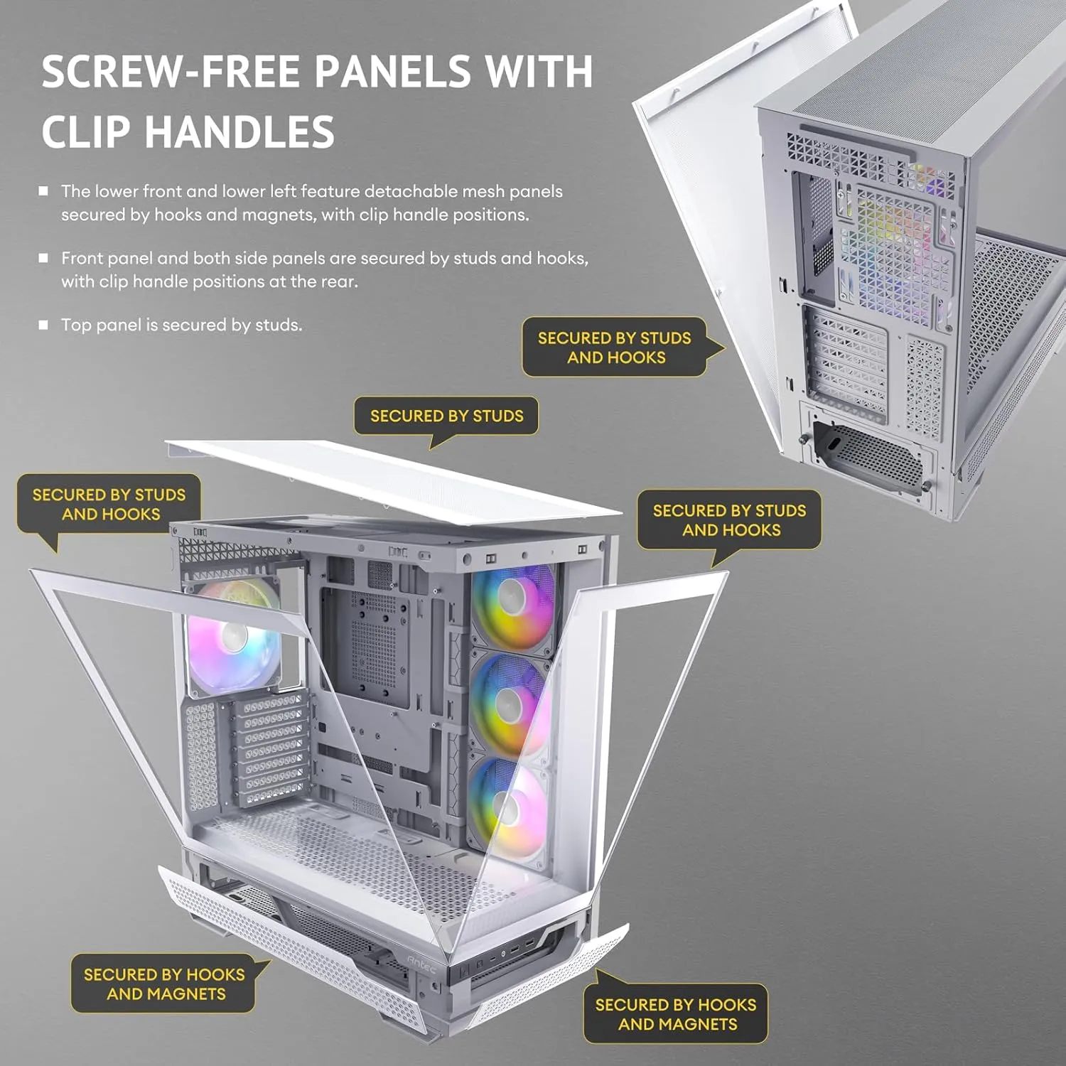 Antec C7 ARGB Mid-Tower E-ATX PC Cabinet (White) overview 35