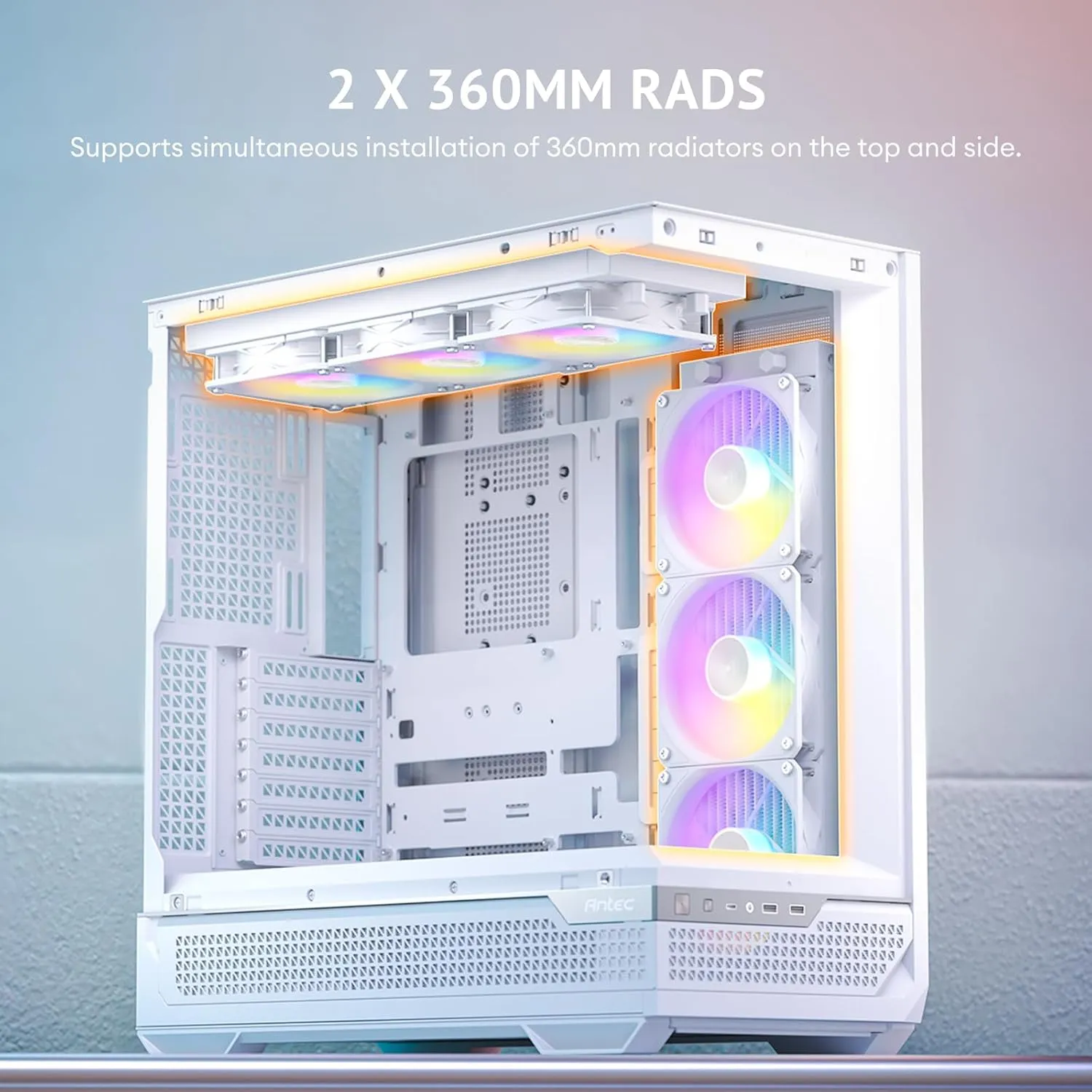 Antec C7 ARGB Mid-Tower E-ATX PC Cabinet (White) overview 5