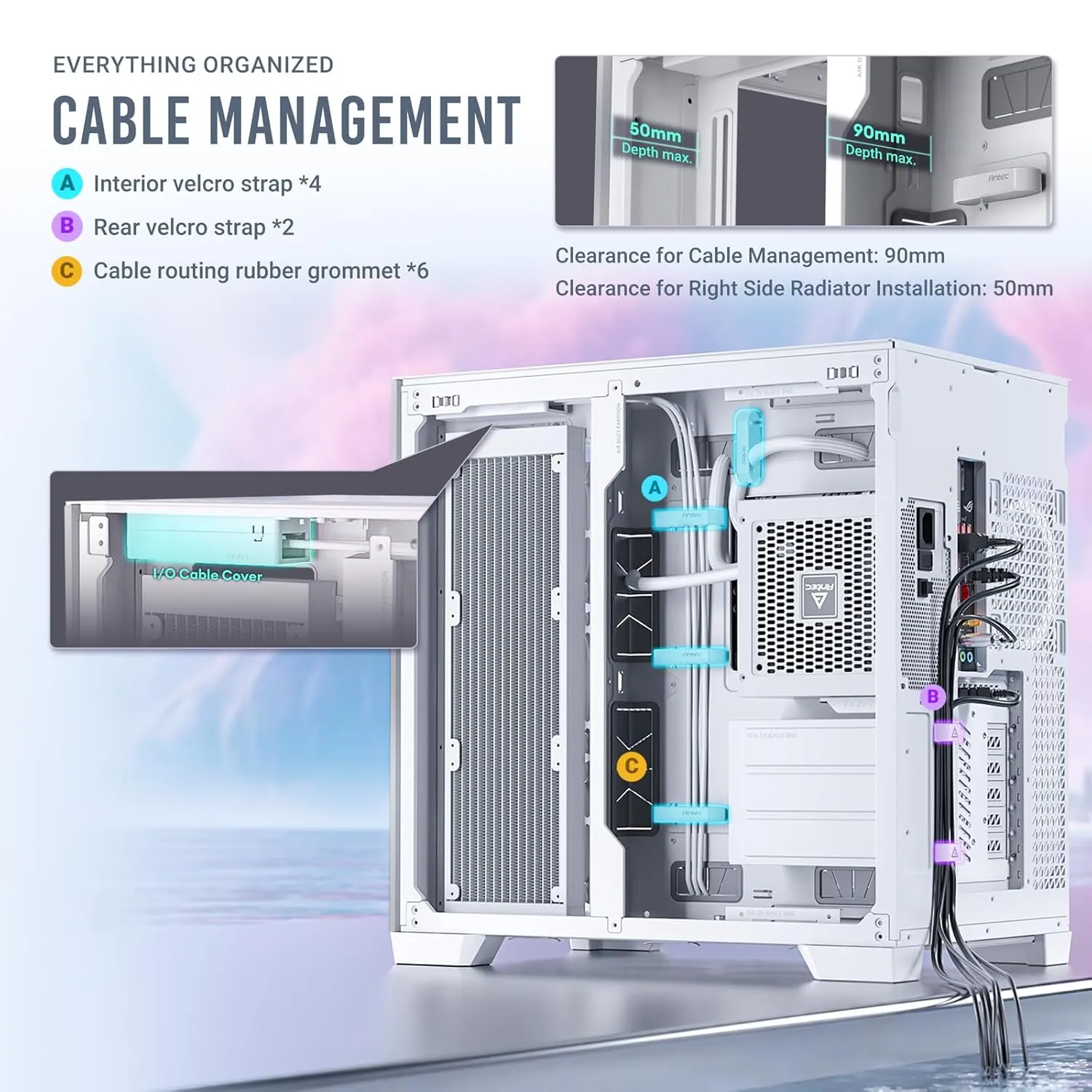 Antec C8 Full-Tower E-ATX PC Cabinet (Aluminum White) overview 14