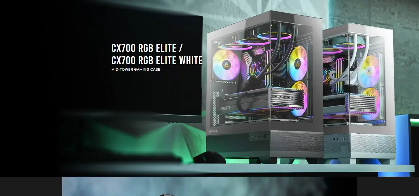 Antec CX700 RGB Elite (ATX) Mid Tower Cabinet (White) overview 1
