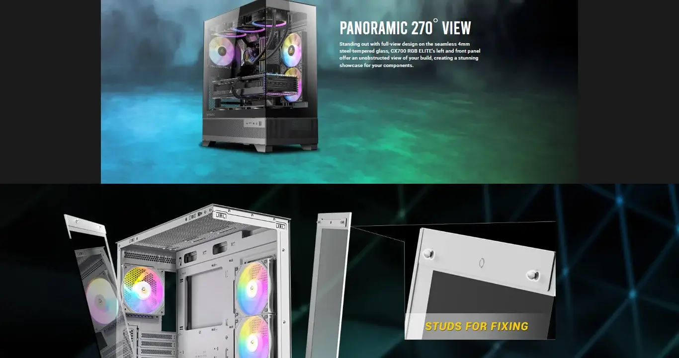 Antec CX700 RGB Elite (ATX) Mid Tower Cabinet (White) overview 2