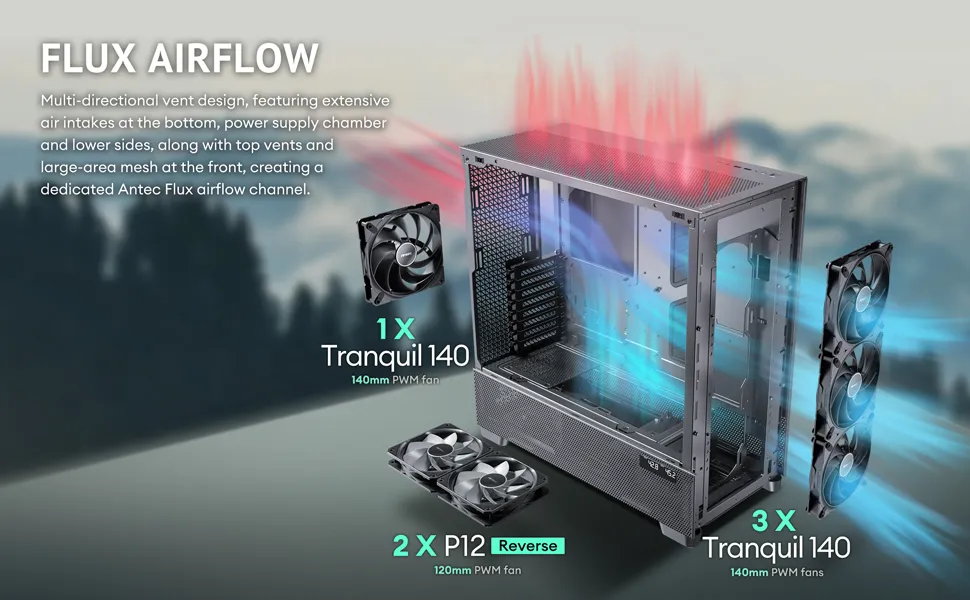Antec Flux Pro E-ATX Full Tower Cabinet (Black) overview 3