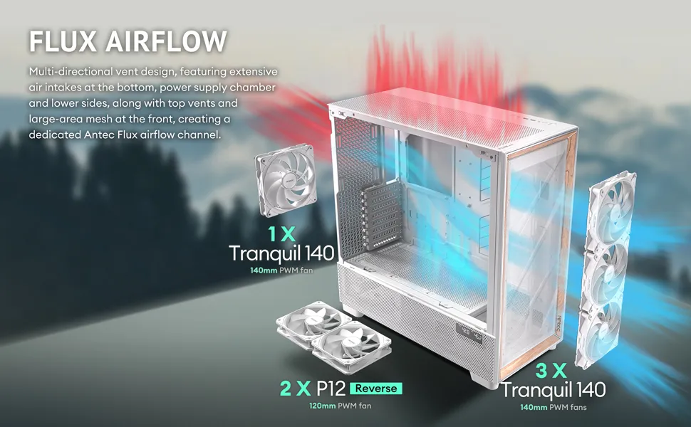 Antec Flux Pro E-ATX Full Tower Cabinet (White) overview 3