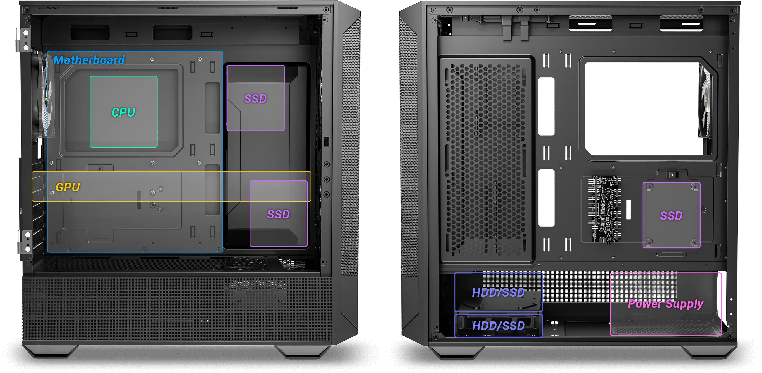 Antec NX416L ARGB (ATX) Mid Tower Cabinet (Black) overview 3