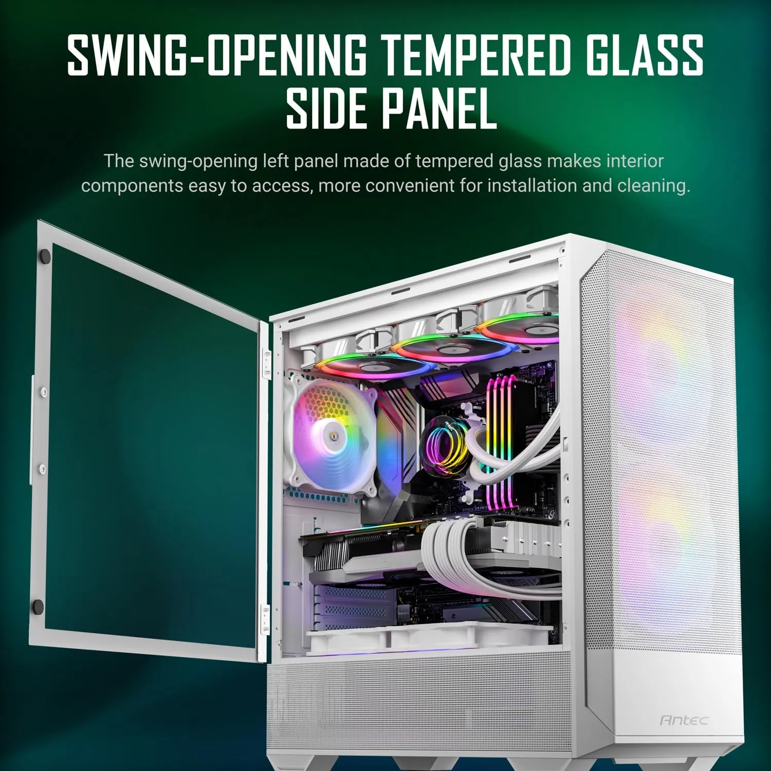Antec NX416L ARGB (ATX) Mid Tower Cabinet (White) overview 2