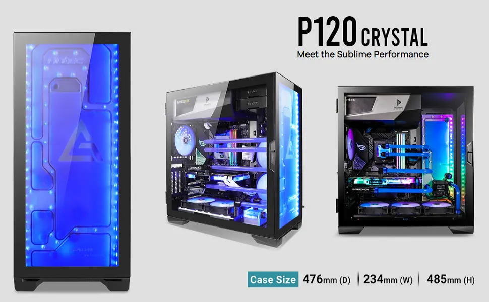 Antec P120 Crystal Mid Tower Gaming Cabinet (Black) overview 5