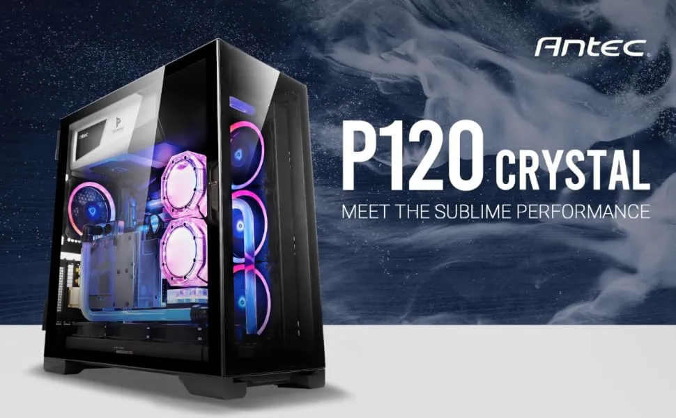 Antec P120 Crystal Mid Tower Gaming Cabinet (Black) overview 6