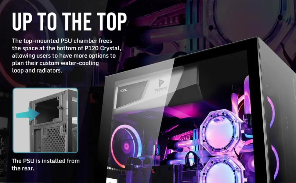 Antec P120 Crystal Mid Tower Gaming Cabinet (Black) overview 7