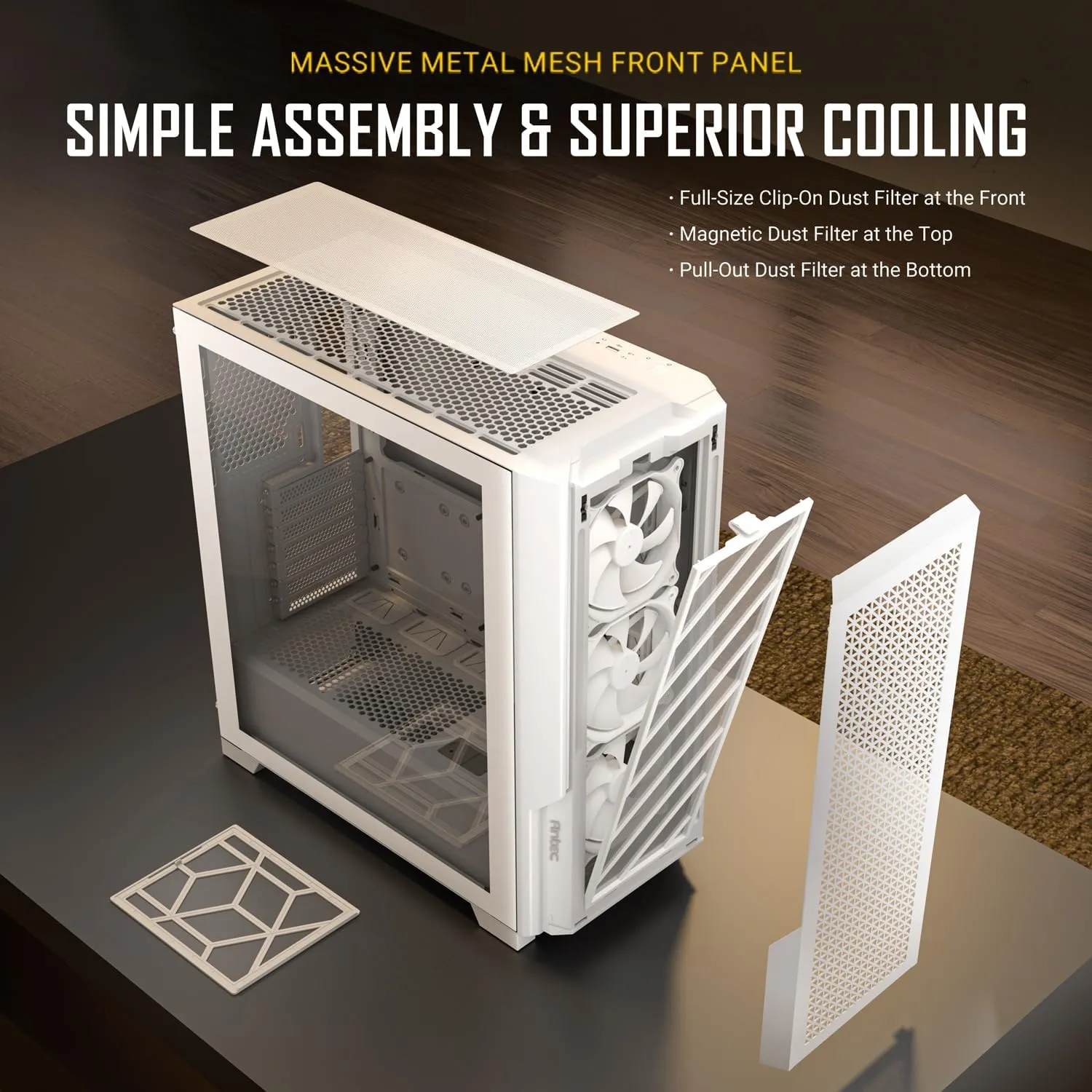 Antec P20C (E-ATX) Mid Tower Cabinet With Tempered Glass Side Panel (White) overview 1