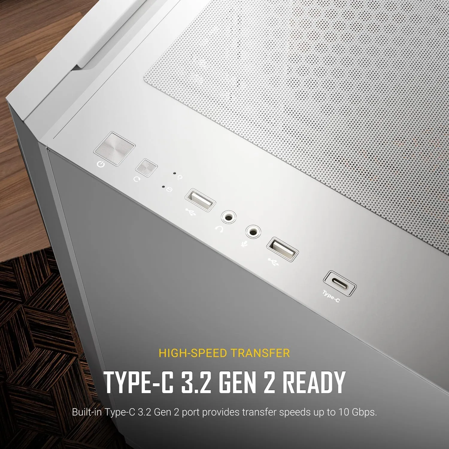 Antec P20C (E-ATX) Mid Tower Cabinet With Tempered Glass Side Panel (White) overview 3
