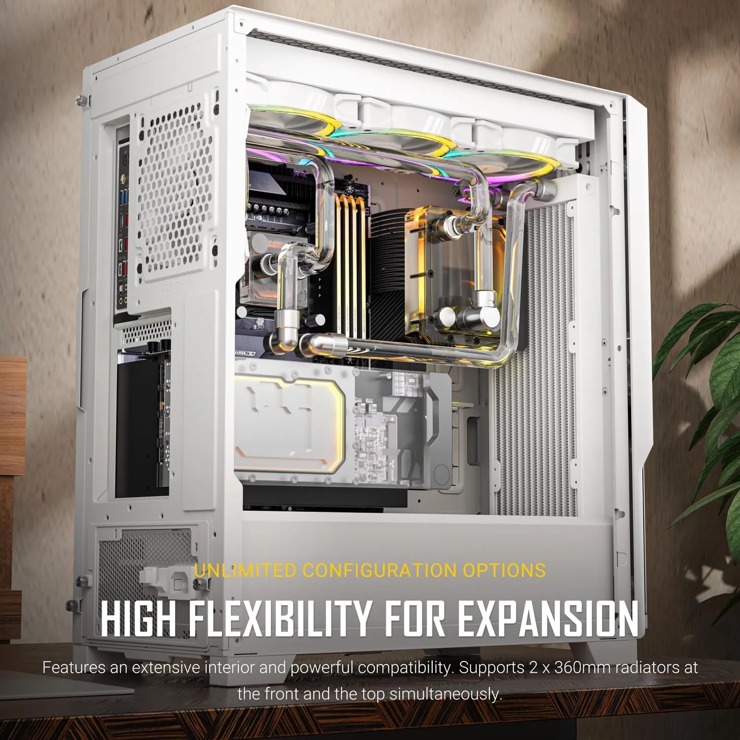 Antec P20C (E-ATX) Mid Tower Cabinet With Tempered Glass Side Panel (White) overview 4