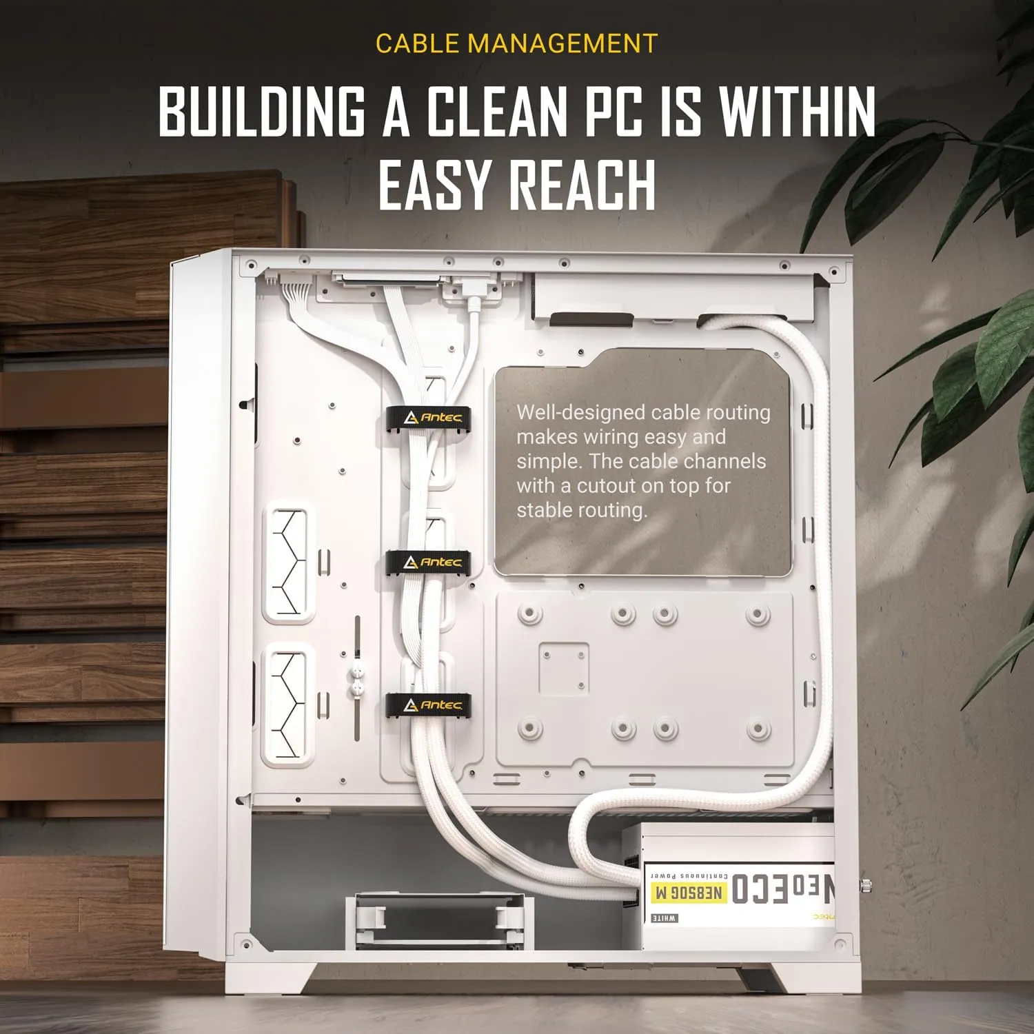 Antec P20C (E-ATX) Mid Tower Cabinet With Tempered Glass Side Panel (White) overview 5